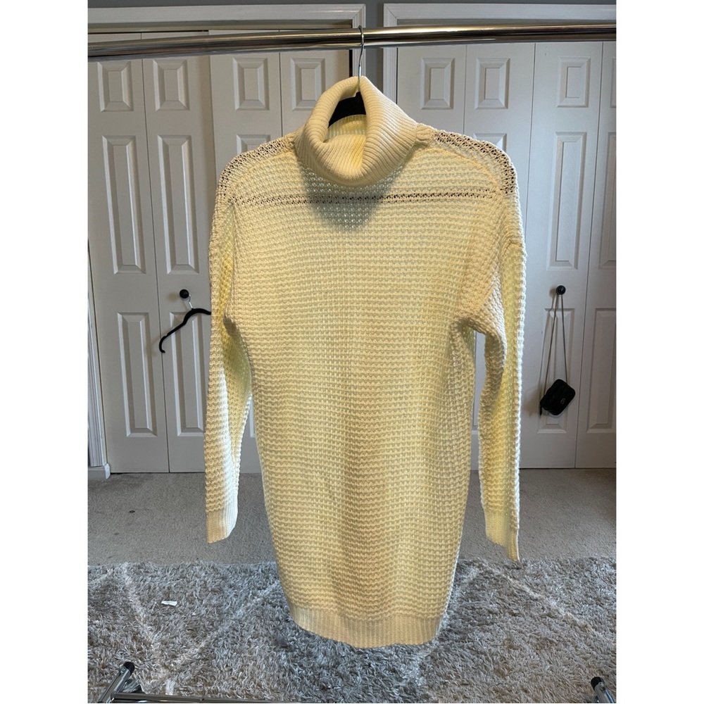 Missguided Cream Turtleneck Mini Dress